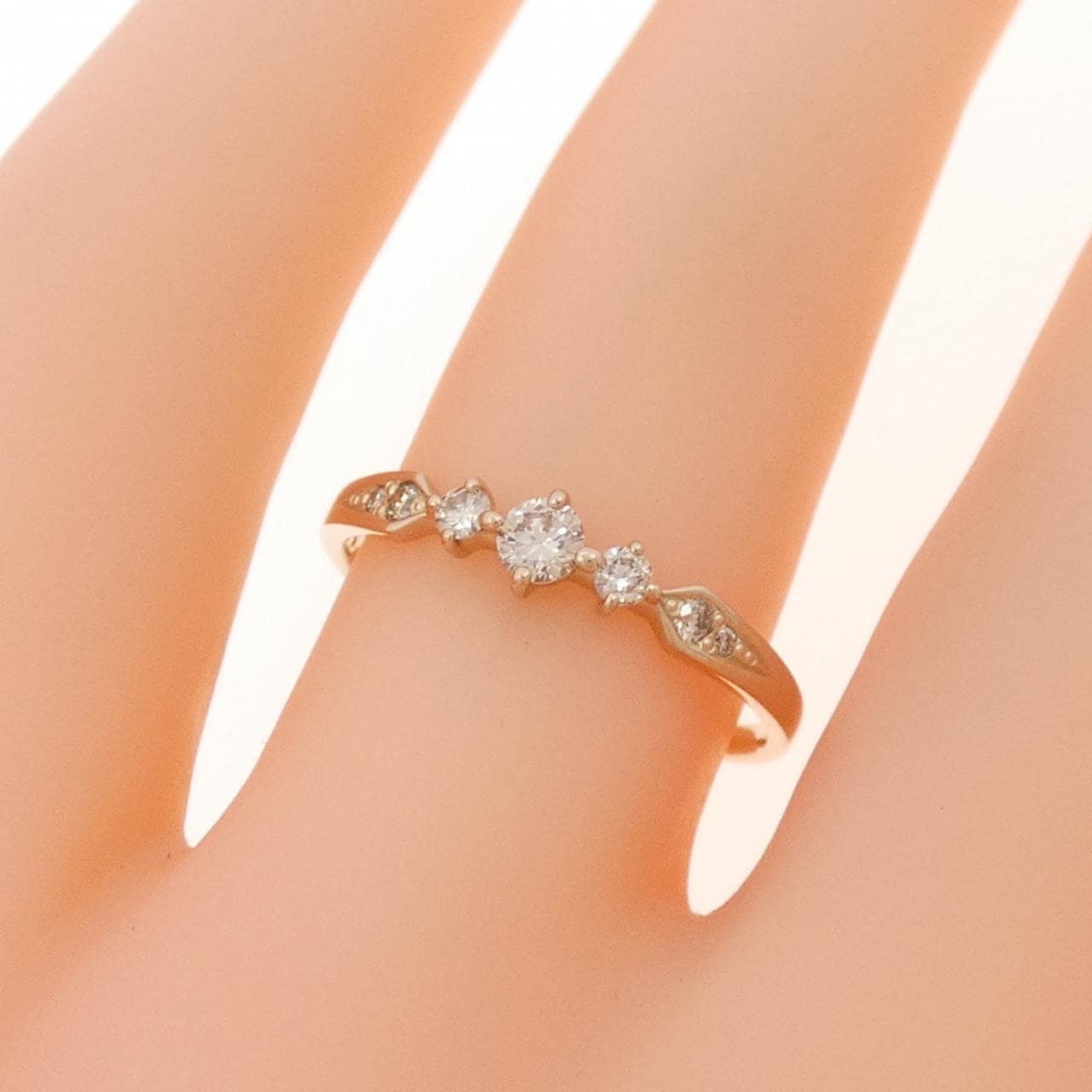 K18PG ダイヤモンド リング 0.15CT
