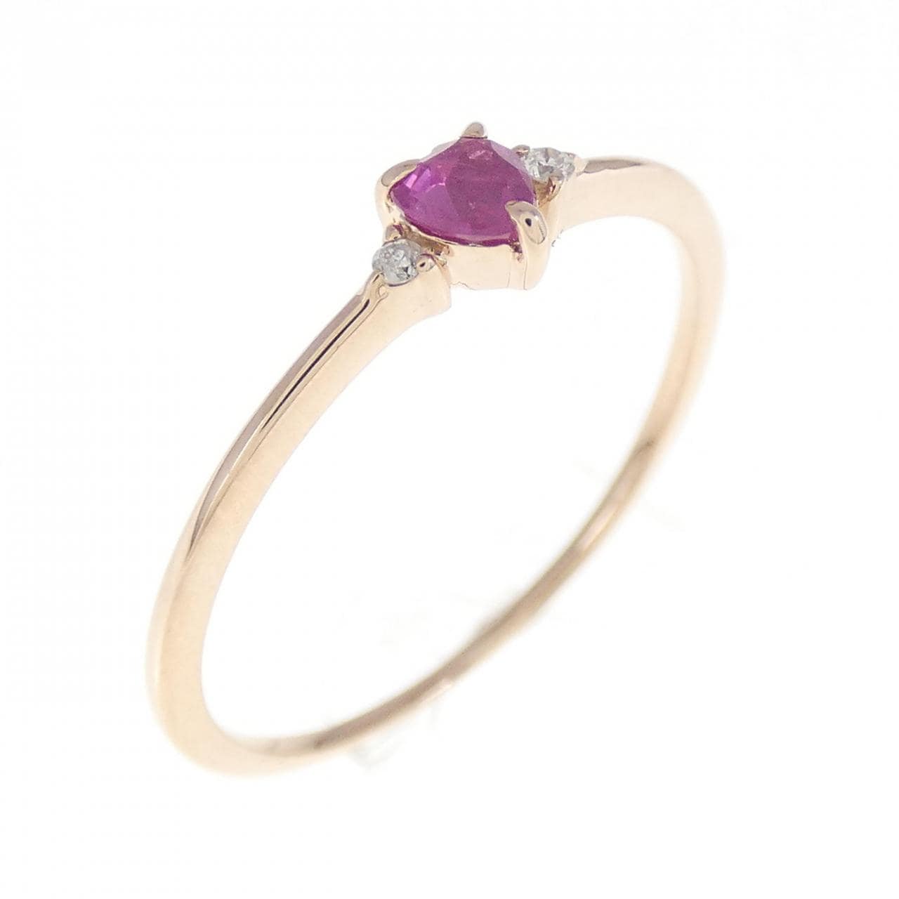 K10PG heart ruby ring