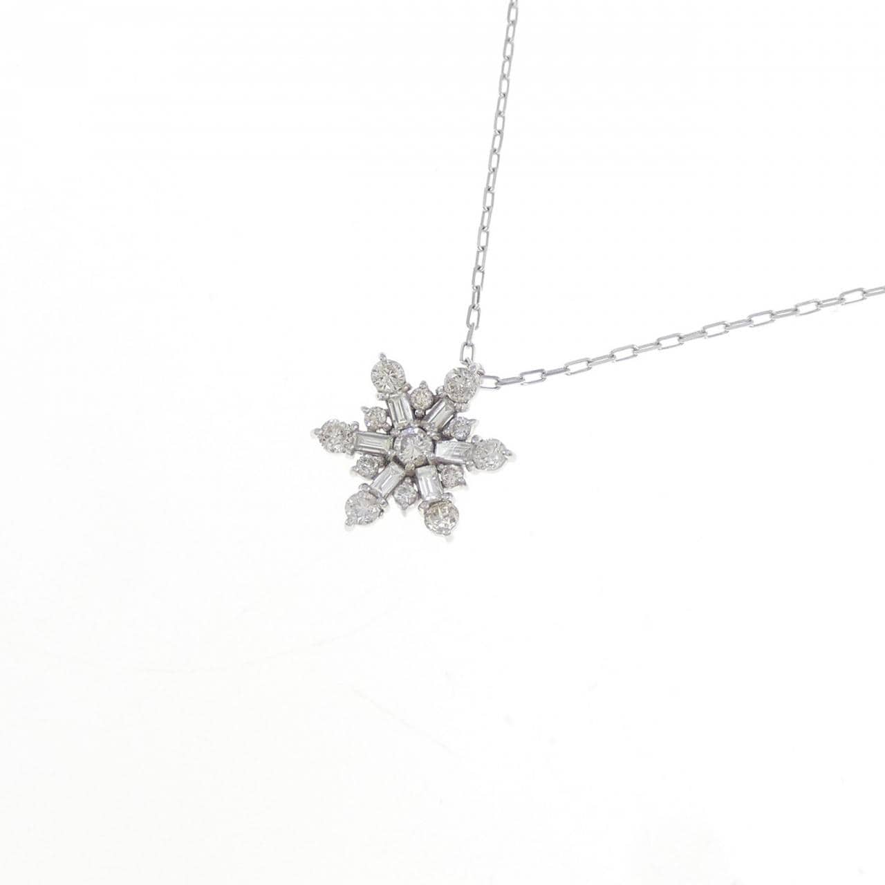 K18WG Snowflake Diamond Necklace 0.30CT