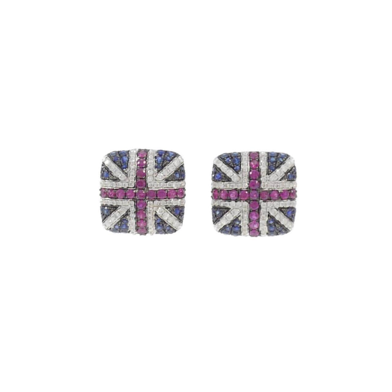 K18WG/K18BG color stone earrings