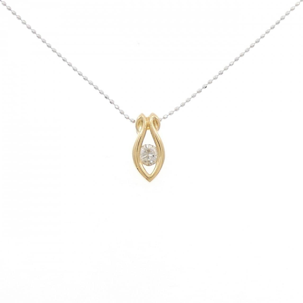 K18YG/K18WG ダイヤモンド ネックレス 0.22CT