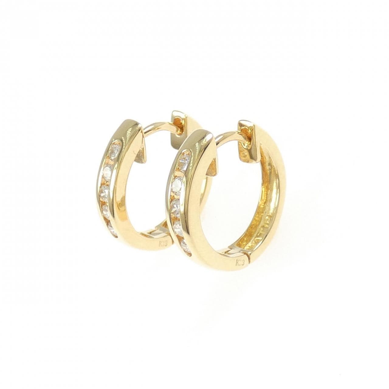 K18YG ダイヤモンド フープ ピアス 0.30CT