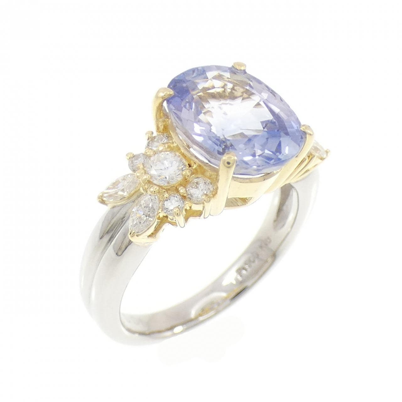 K18YG/PT900 サファイヤ リング 4.13CT
