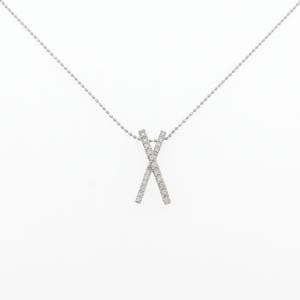 PT950/PT850 クロス ダイヤモンド ネックレス 0.20CT
