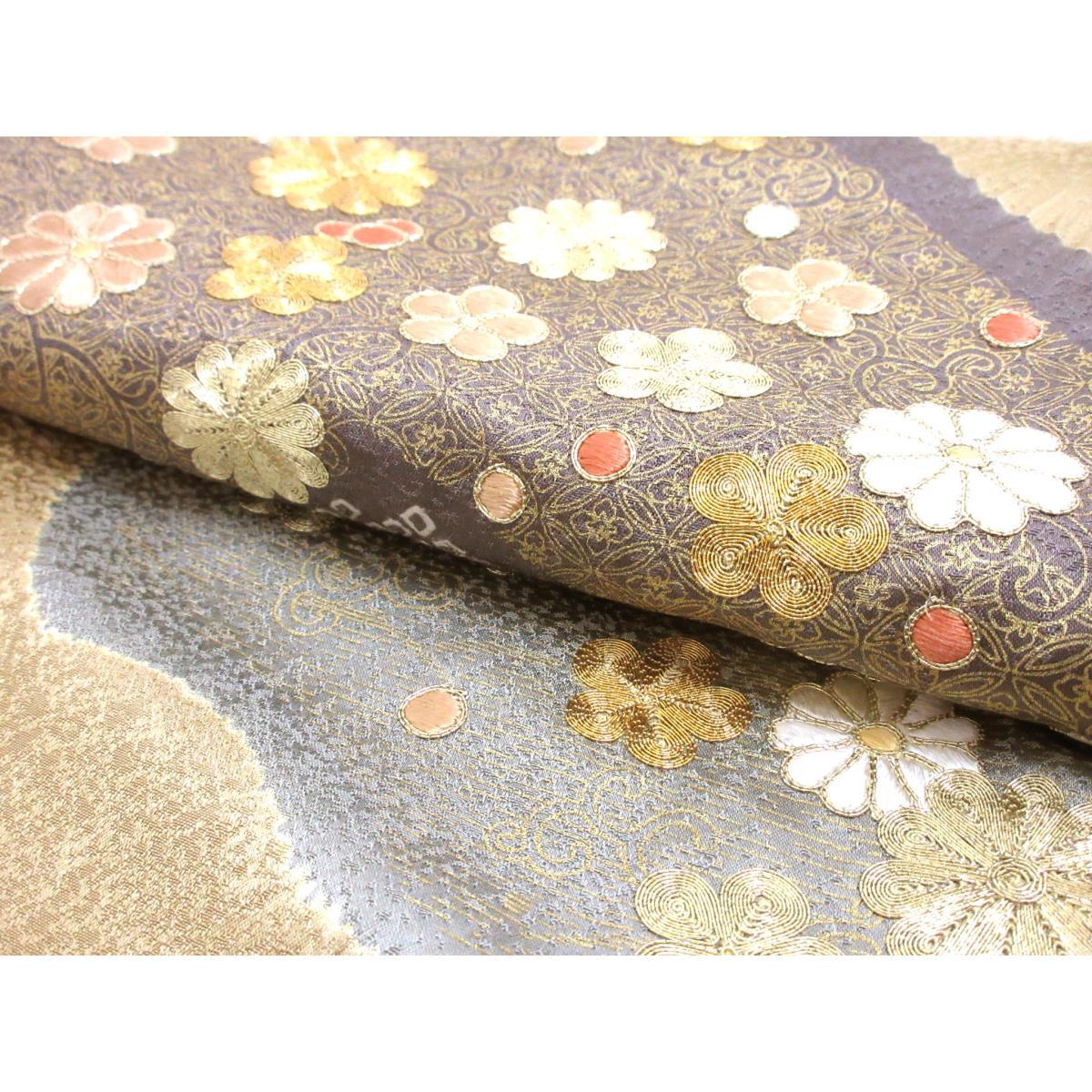 訪問着　友禅金彩加工　刺繍入り　絞り加工　身幅Ｌ寸