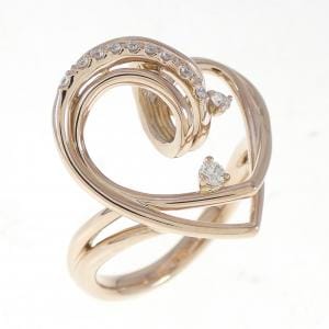 K18PG ハート ダイヤモンド リング 0.12CT