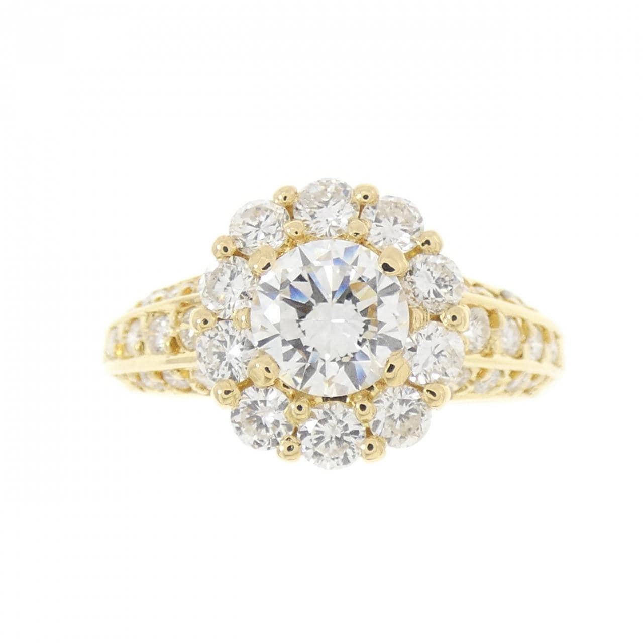 K18YG ダイヤモンド リング 0.634CT F SI2 VG