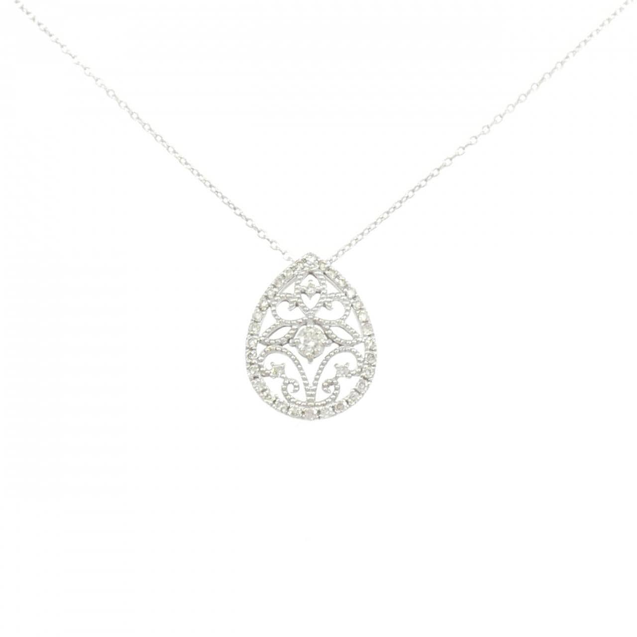 K18WG ダイヤモンド ネックレス 0.30CT
