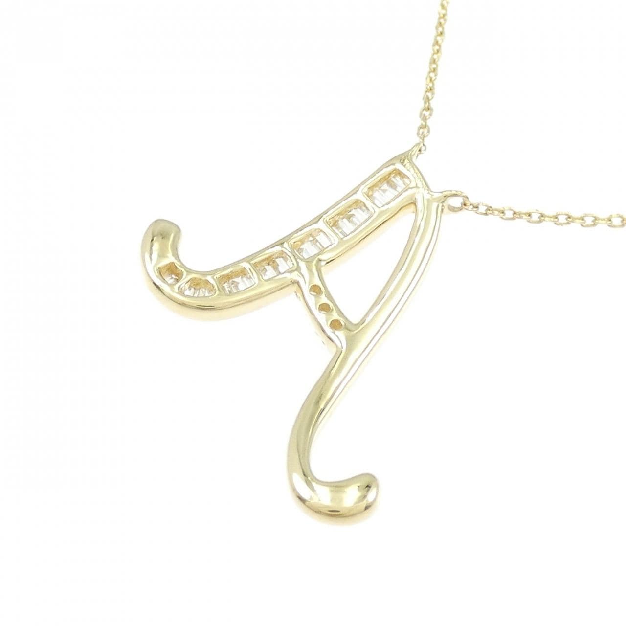 K18YG Initial A Diamond Necklace 0.15CT