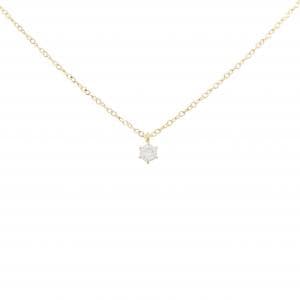 K18YG ソリティア ダイヤモンド ネックレス 0.10CT