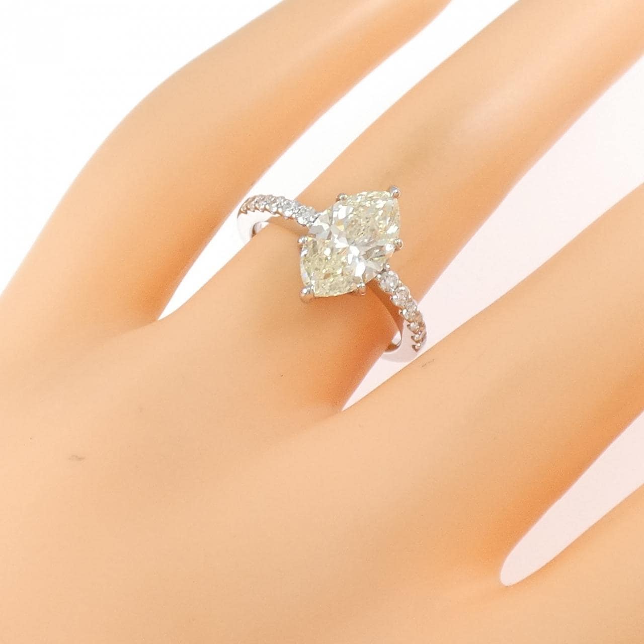 【リメイク】PT900 ダイヤモンド リング 2.079CT M VS2 マーキスカット