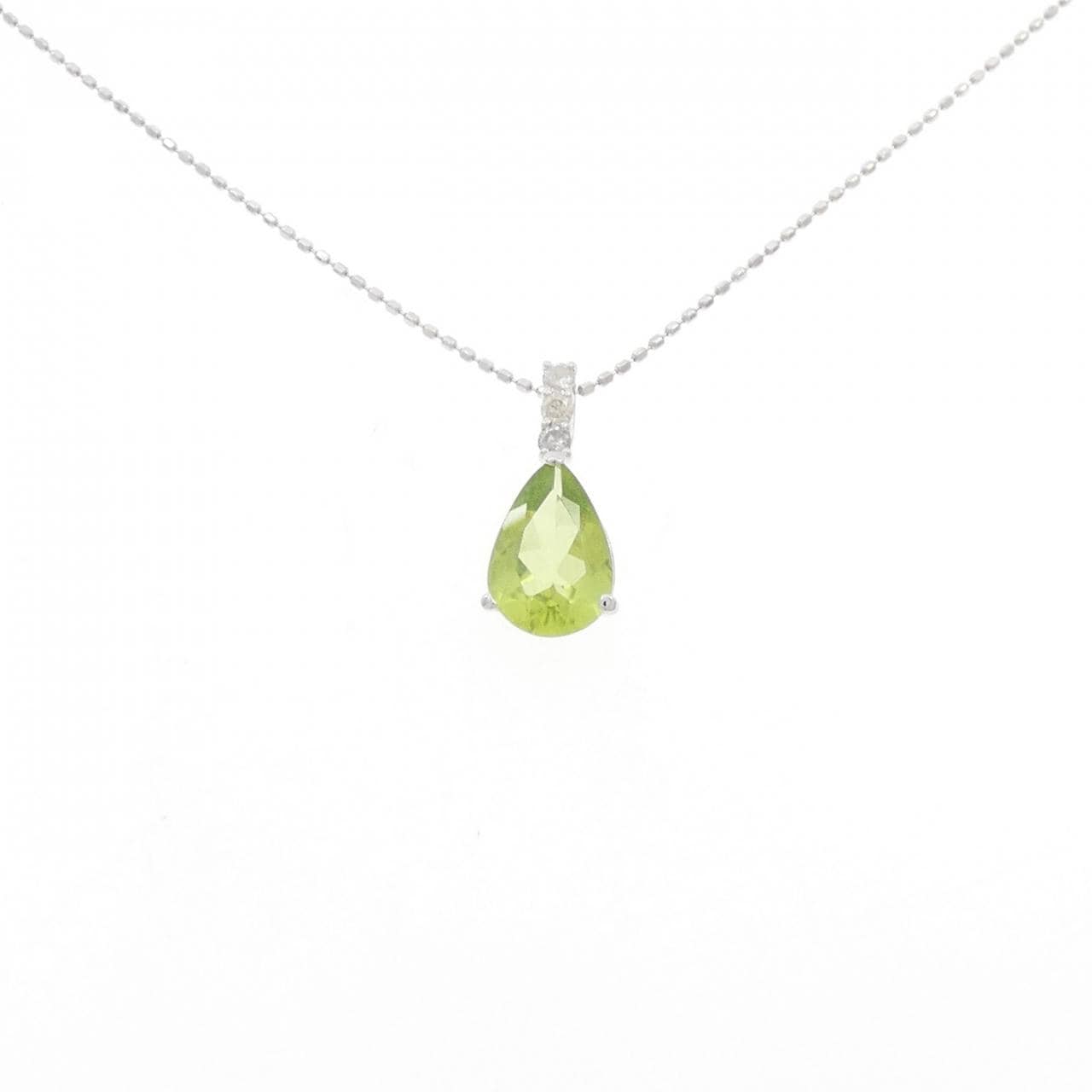 K18WG ペリドット ネックレス 1.56CT