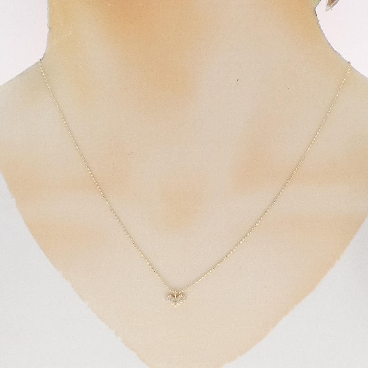 K10YG ハート ダイヤモンド ネックレス