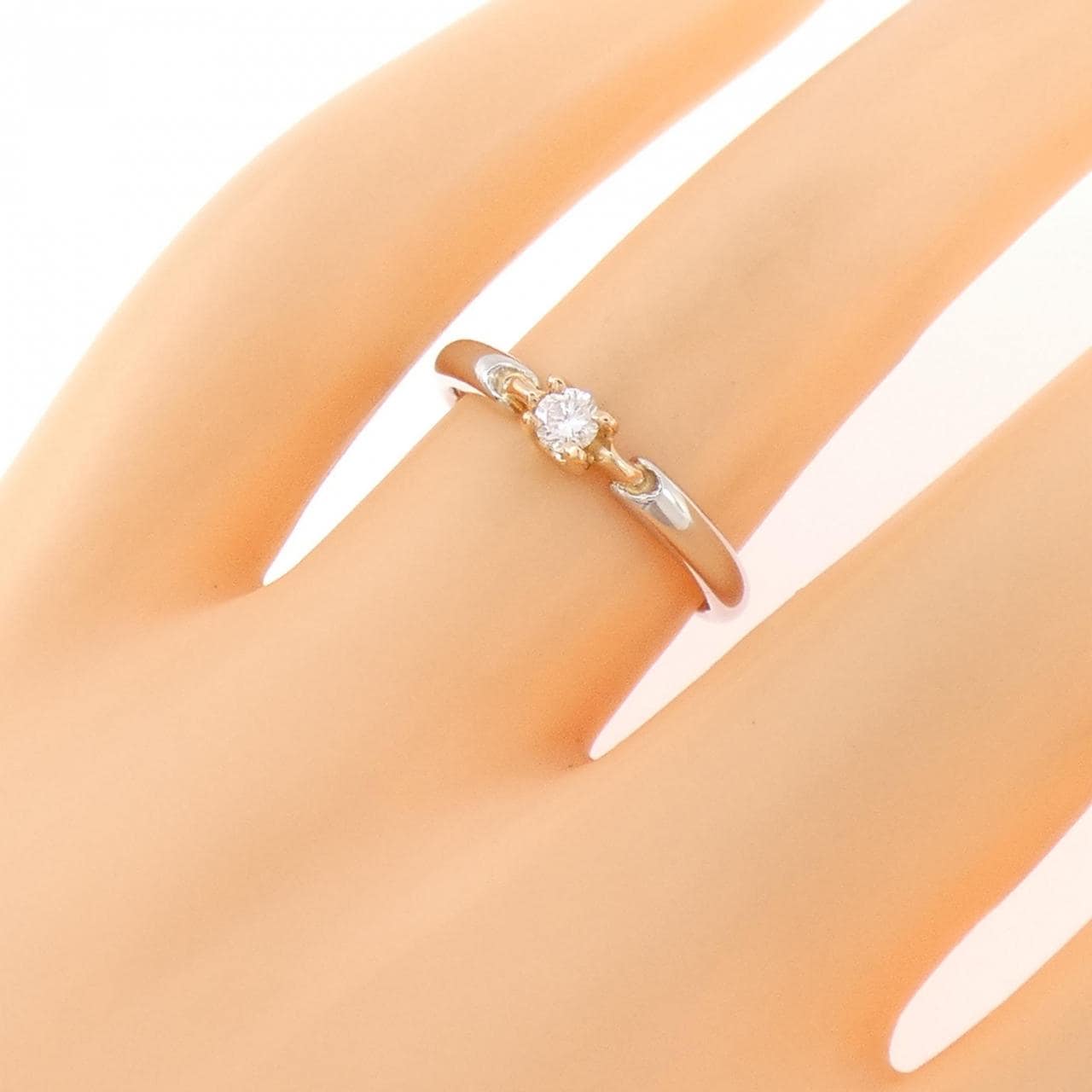PT900/K18PG ダイヤモンド リング 0.10CT