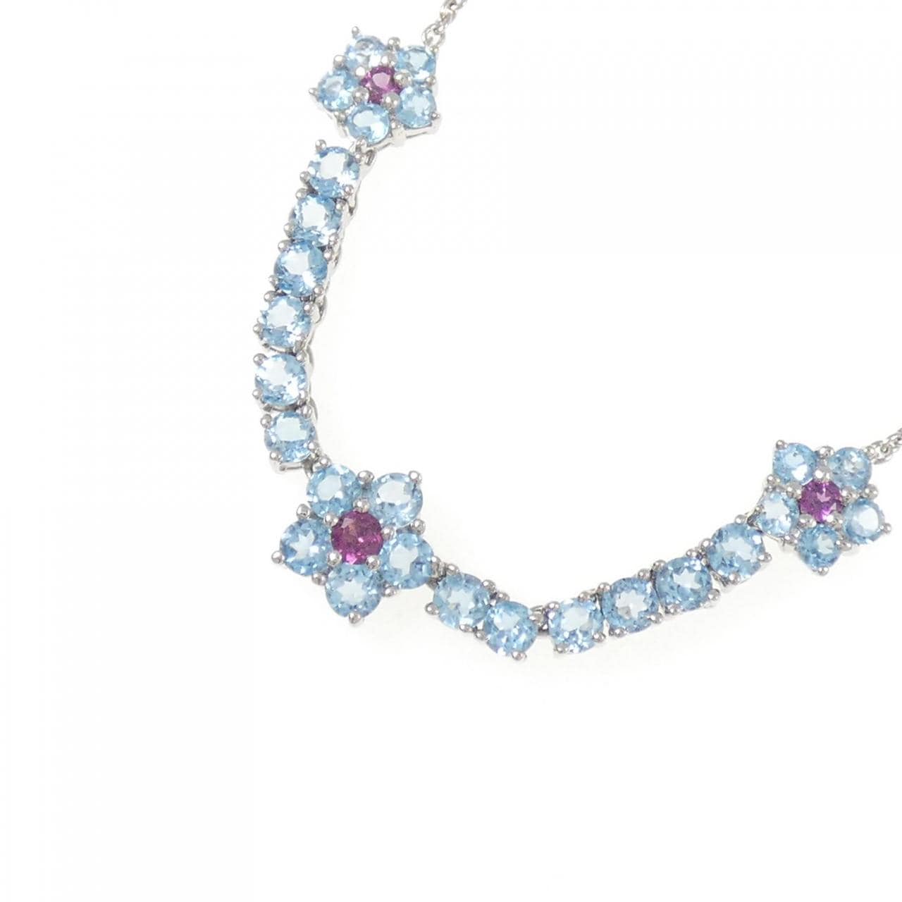 K18WG ガーネット ネックレス