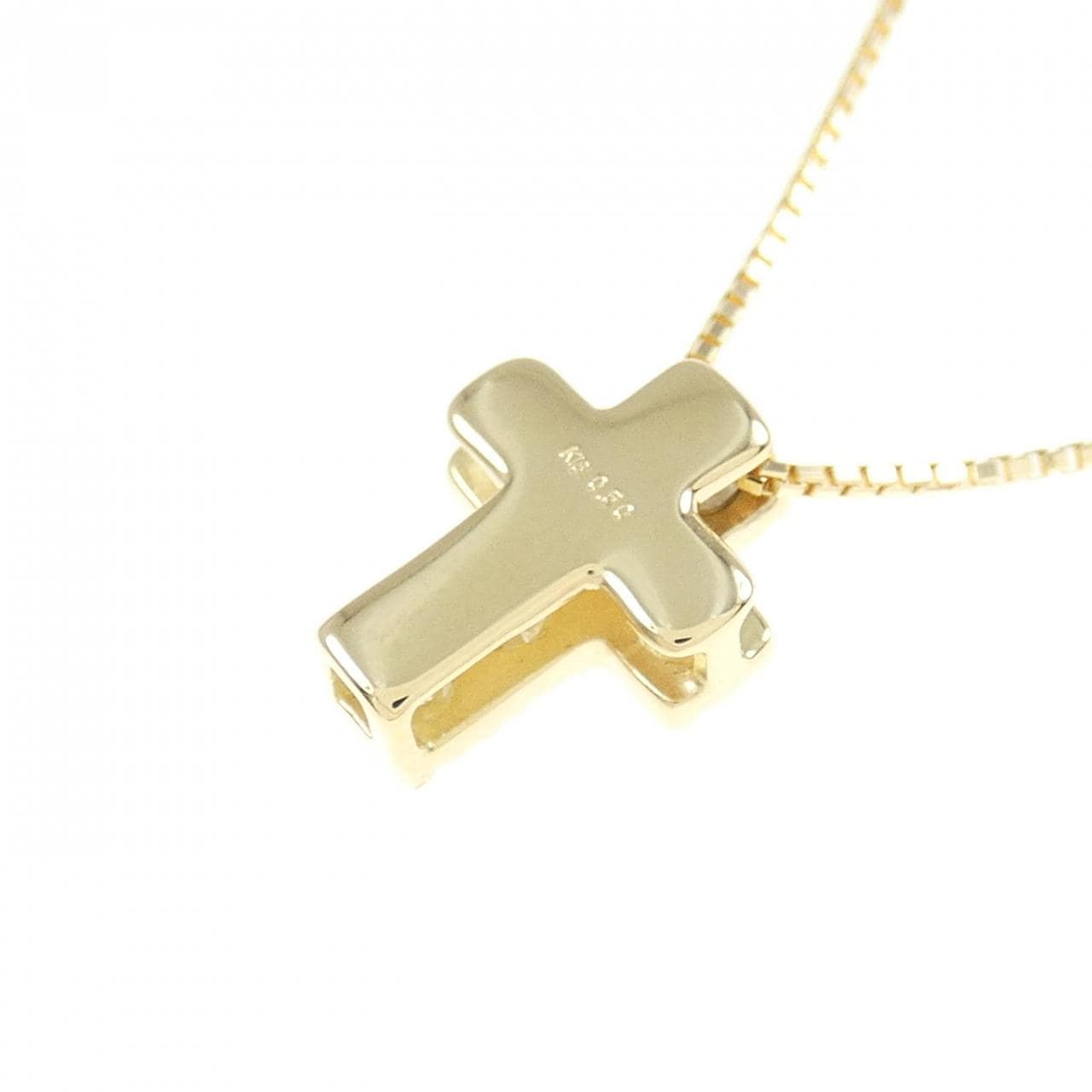 K18YG cross Diamond necklace 0.50CT