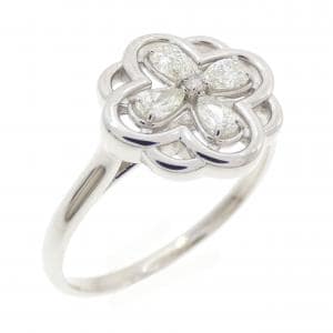 【新品】PT900 フラワー ダイヤモンド リング 0.23CT
