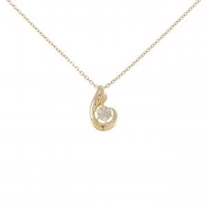 K18YG フラワー ダイヤモンド ネックレス 0.15CT