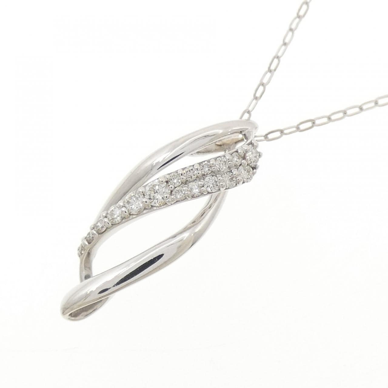 K18WG ダイヤモンド ネックレス 0.17CT
