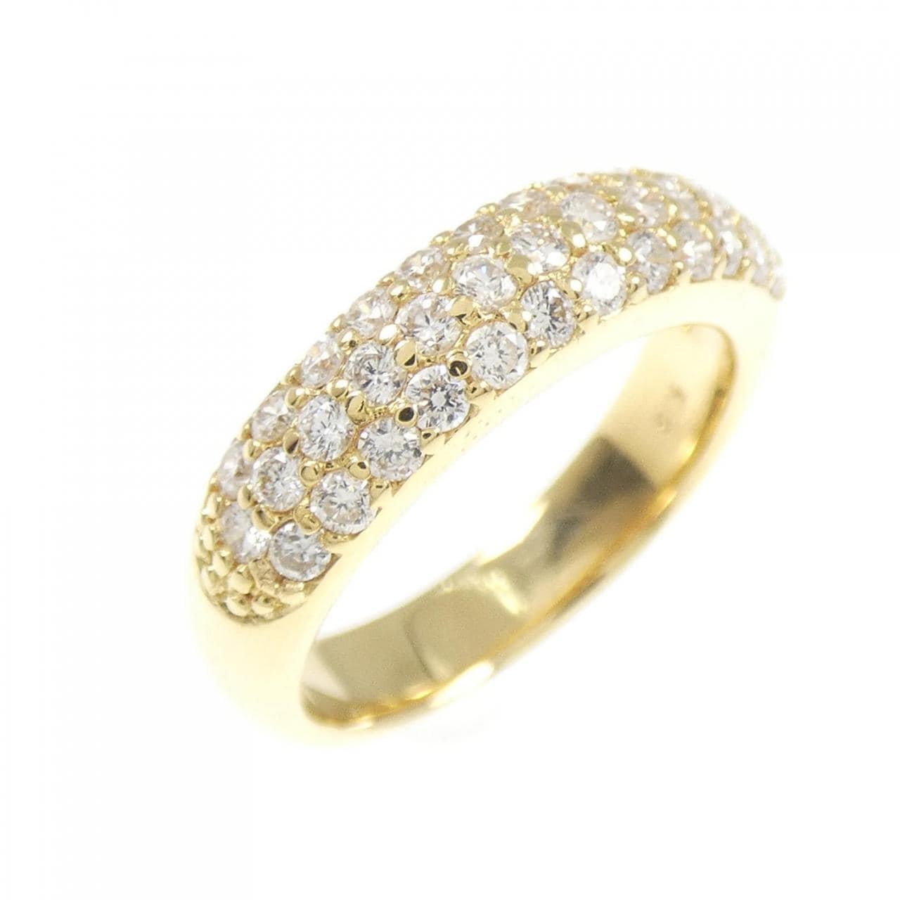 K18YG パヴェ ダイヤモンド ピンキー リング 0.40CT