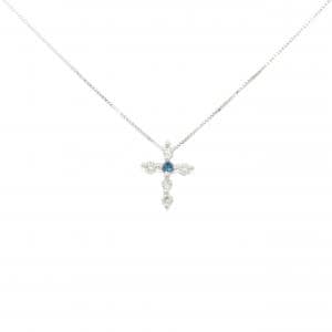 K18WG クロス ダイヤモンド ネックレス 0.10CT