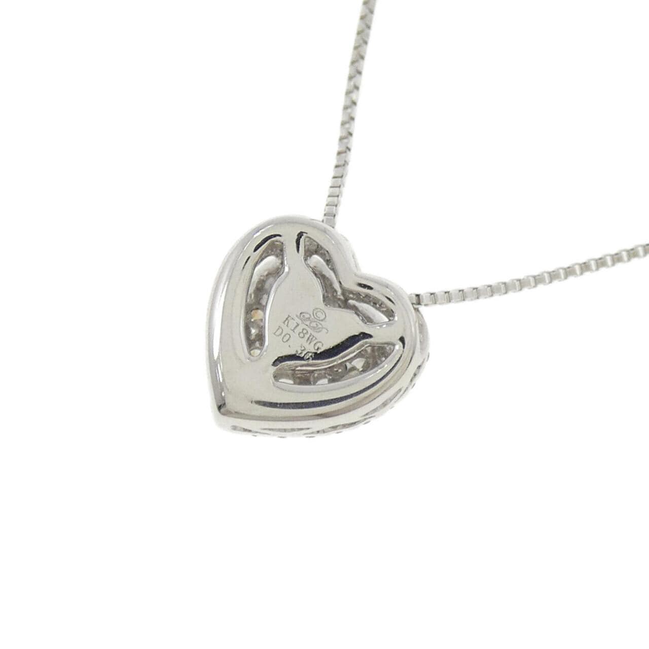 K18WG ハート ダイヤモンド ネックレス 0.36CT