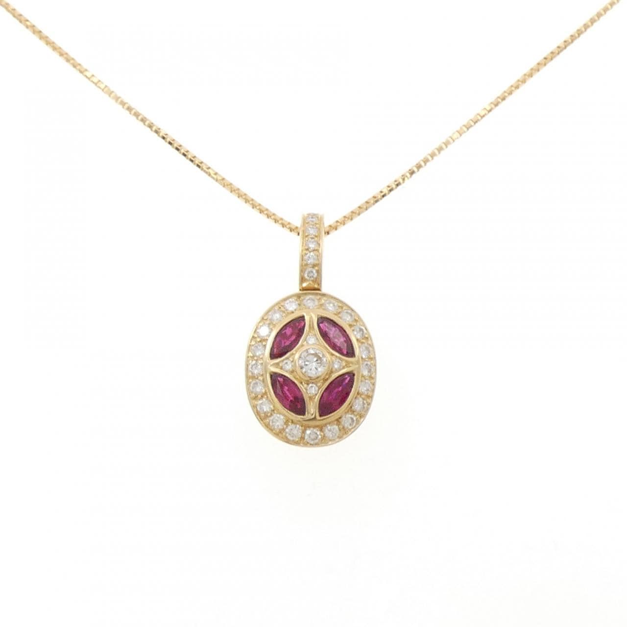 750YG/K18YG ルビー ネックレス