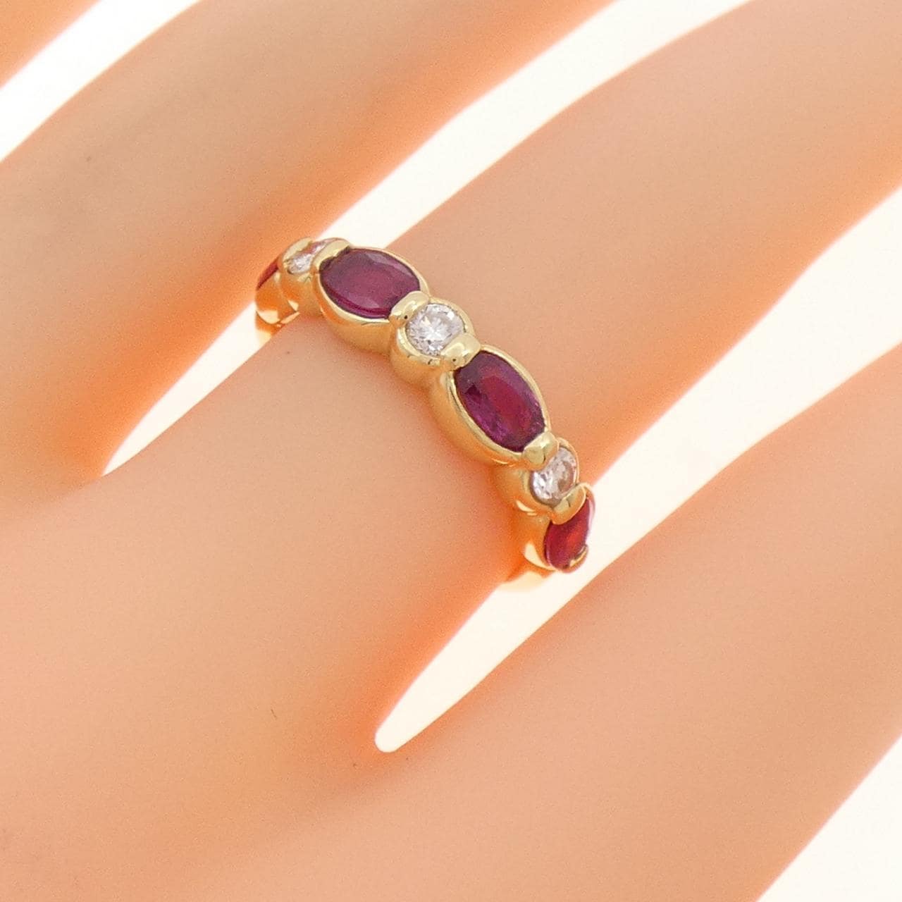 K18YG ルビー リング 1.30CT