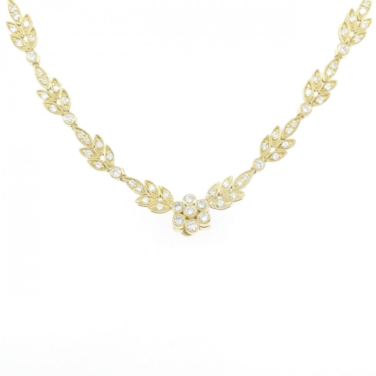 18K黄金钻石项链，3.15克拉