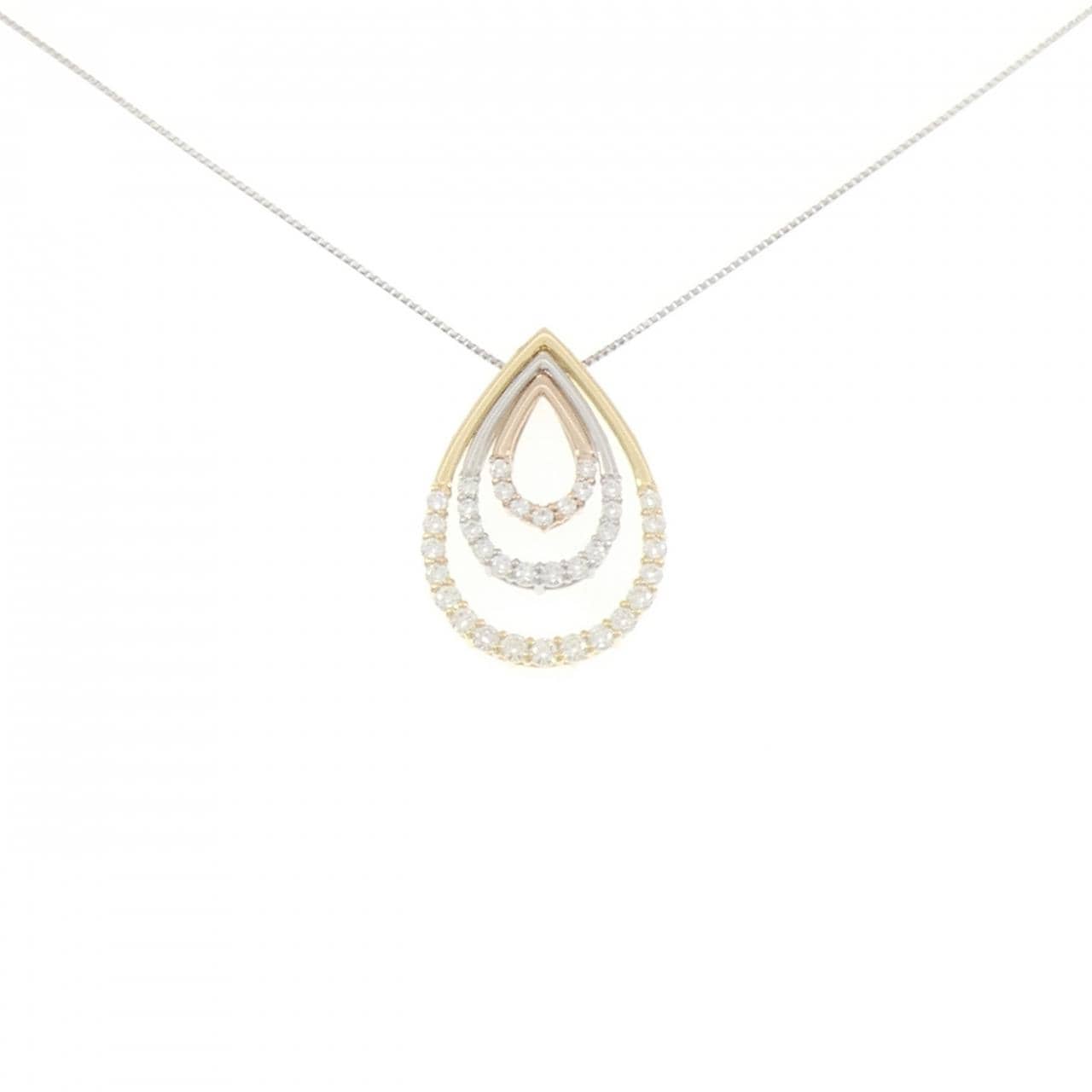 K18YG/PT950/PT850/K18PG ダイヤモンド ネックレス 0.85CT