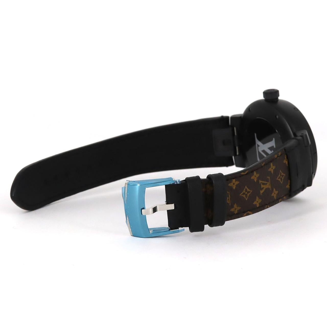 ルイヴィトン タンブールオ-トマティックオールブラック PVD Q1D22 SS 自動巻