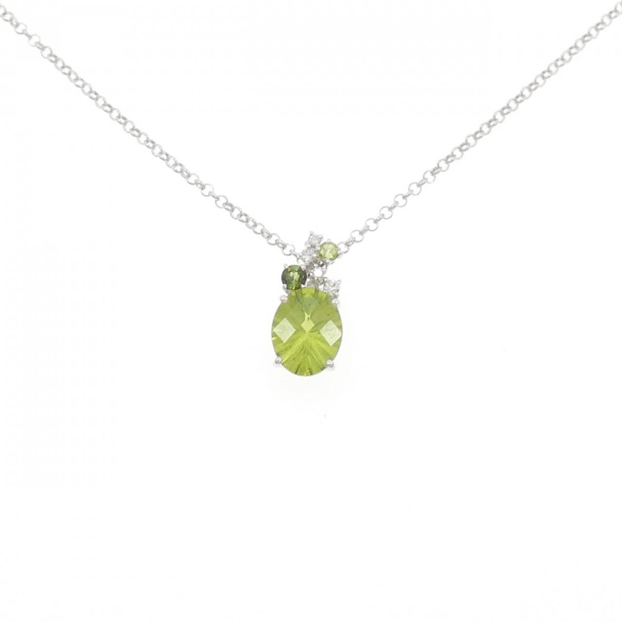 K18WG ペリドット ネックレス 2.26CT