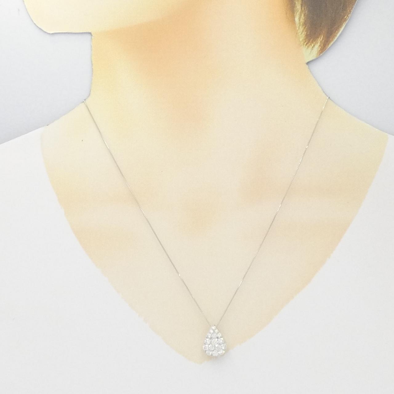K18WG ダイヤモンド ネックレス 1.00CT