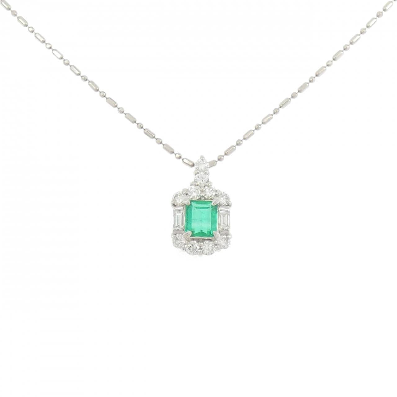 PT900/PT850 エメラルド ネックレス 0.55CT