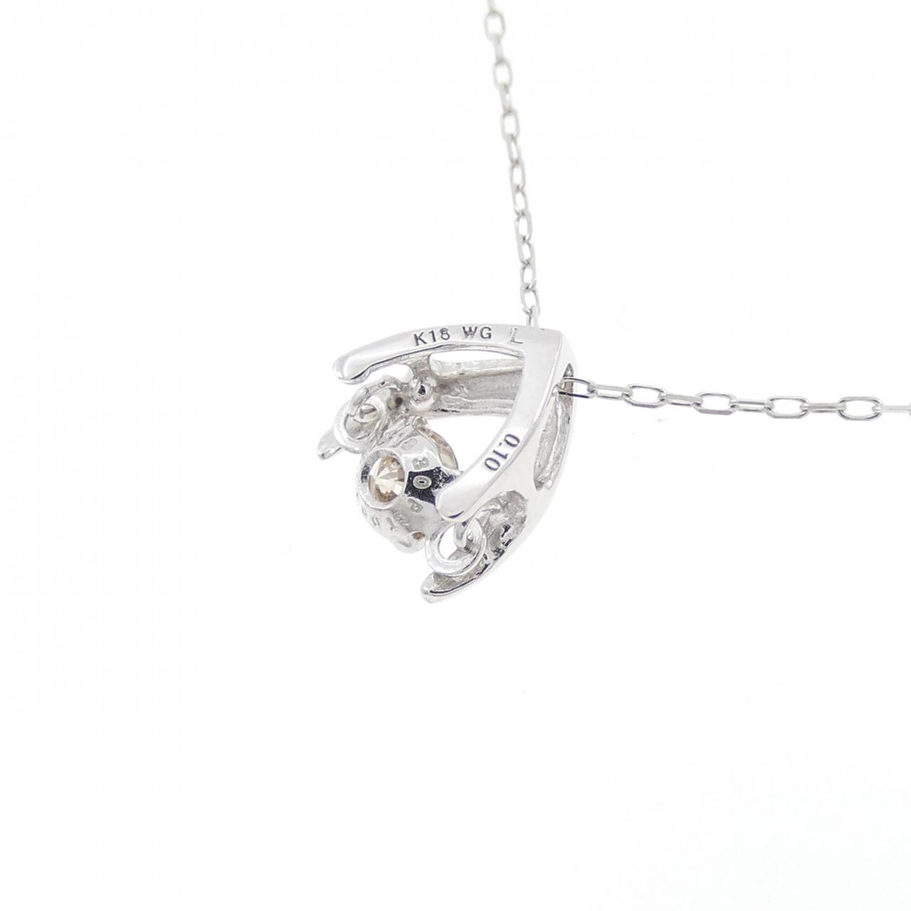 K18WG ダイヤモンド ネックレス 0.10CT