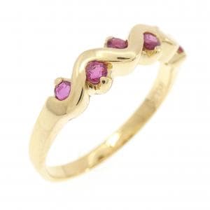 K18YG ルビー リング 0.26CT