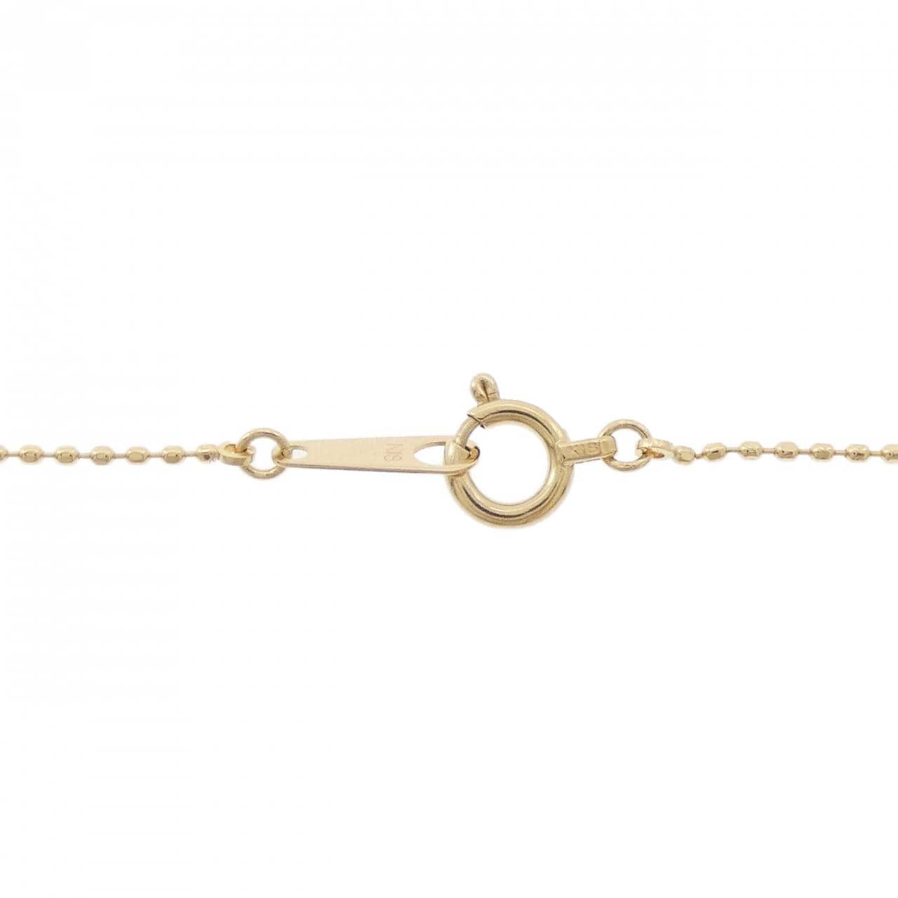 K18YG フラワー ダイヤモンド ネックレス 0.11CT