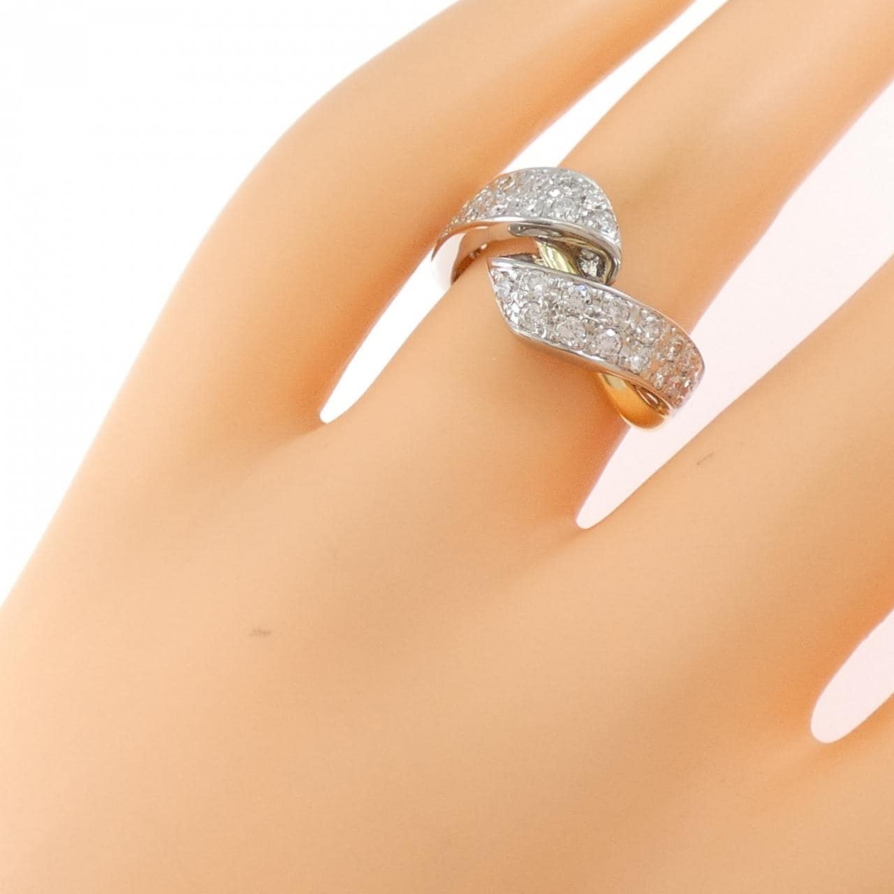 K18YG/PT900 ダイヤモンド リング 0.77CT