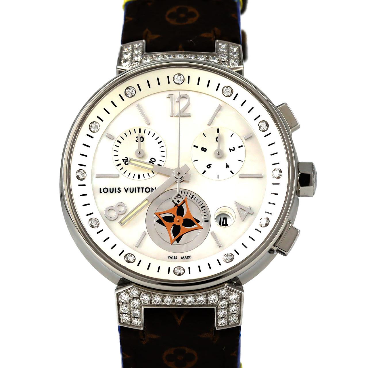 ルイヴィトン タンブールムーンスタークロノ･12P･ラグD Q8H00 SS クォーツ