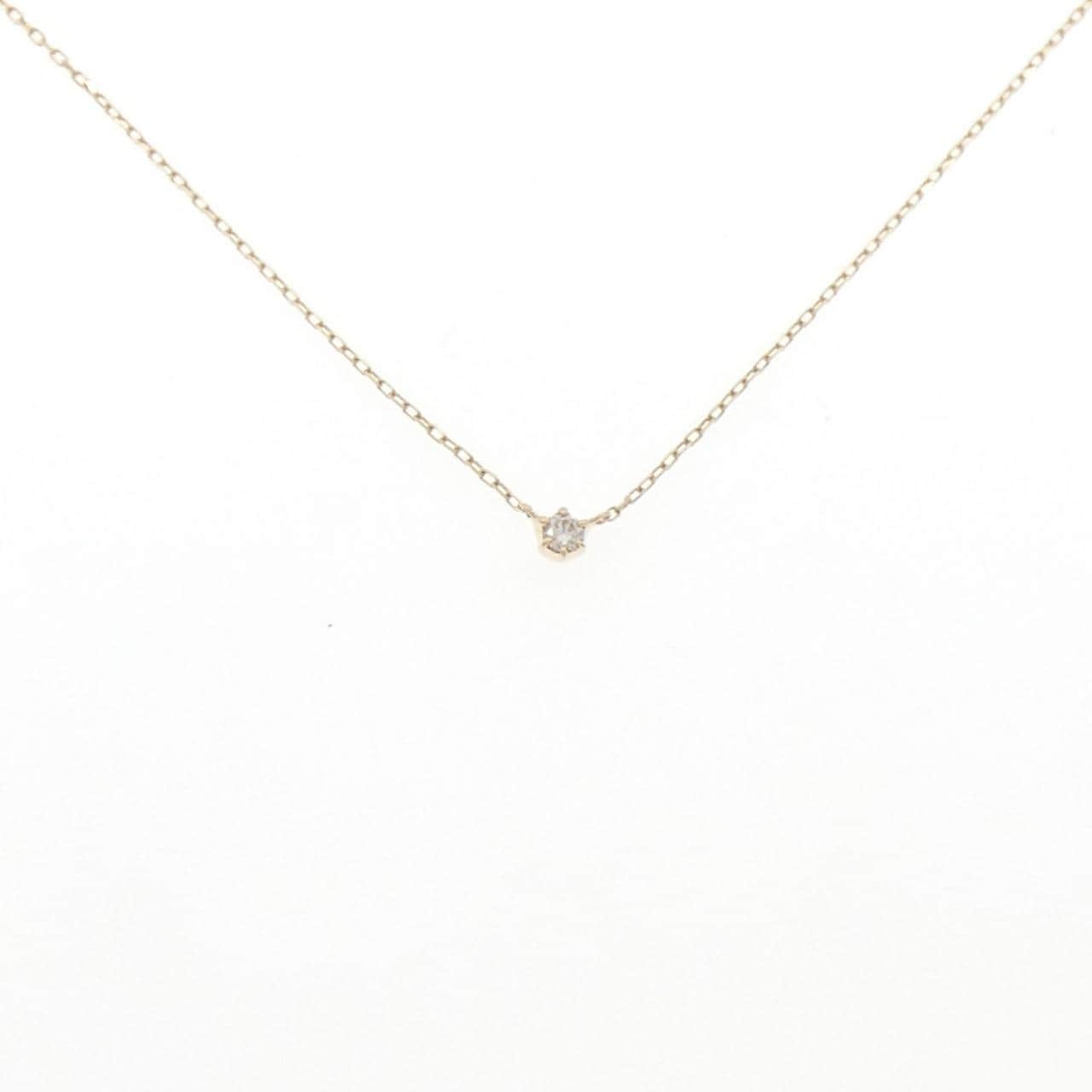 K10YG ソリティア ダイヤモンド ネックレス 0.05CT