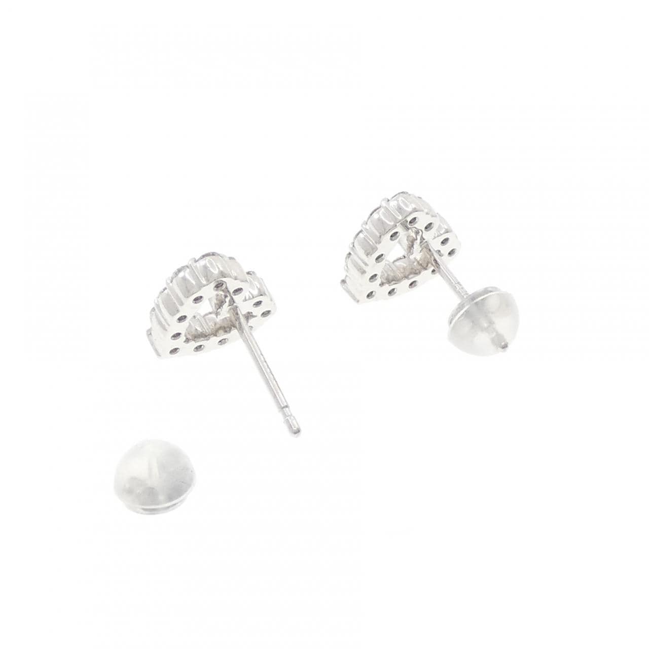 PT900 ハート ダイヤモンド ピアス