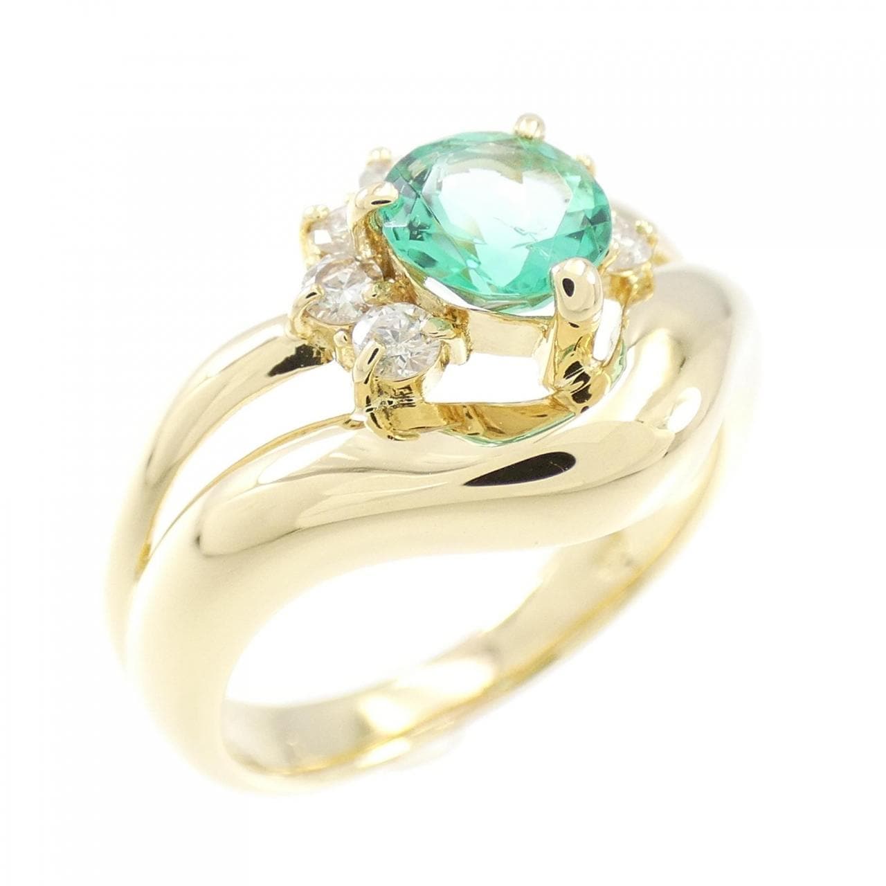 K18YG emerald ring 0.53CT