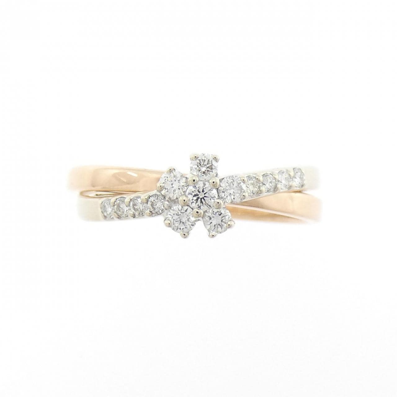 750WG/750PG フラワー ダイヤモンド リング