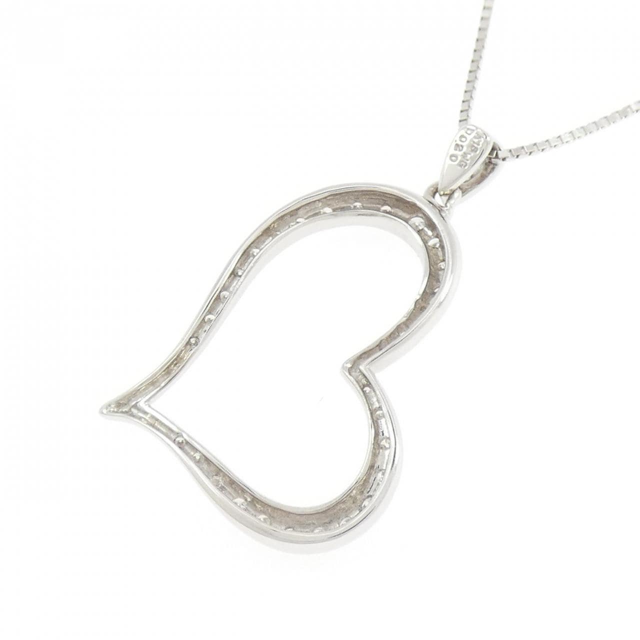 K18WG ハート ダイヤモンド ネックレス 0.20CT