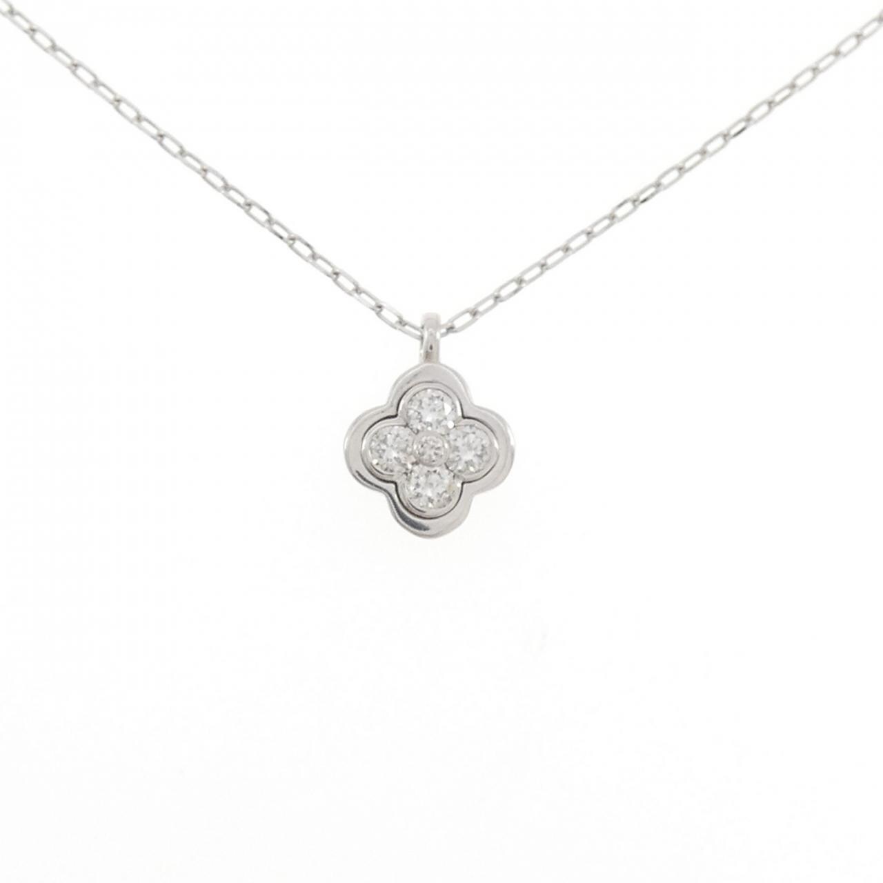 PT950/PT850 フラワー ダイヤモンド ネックレス 0.20CT