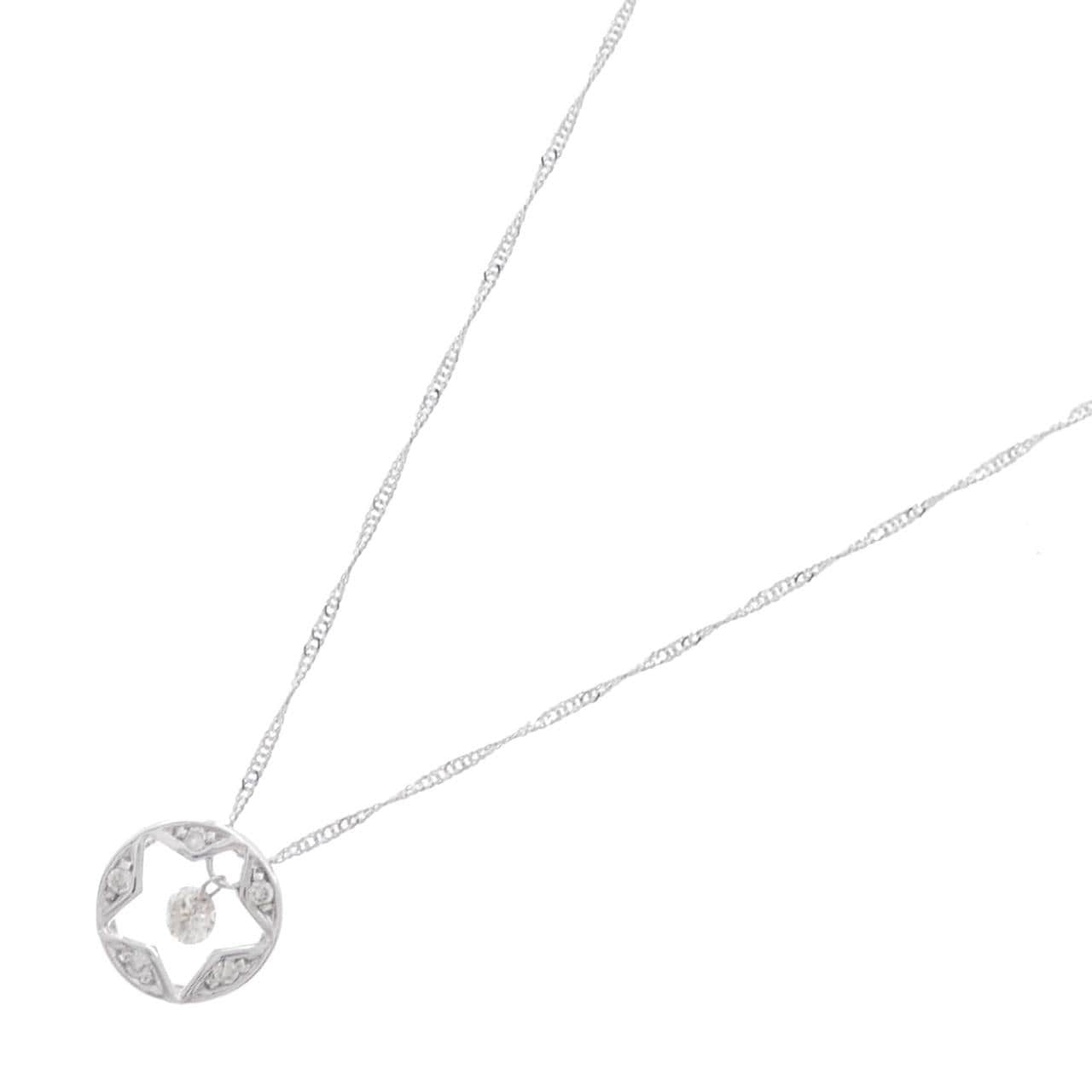 K18WG スター ダイヤモンド ネックレス 0.15CT