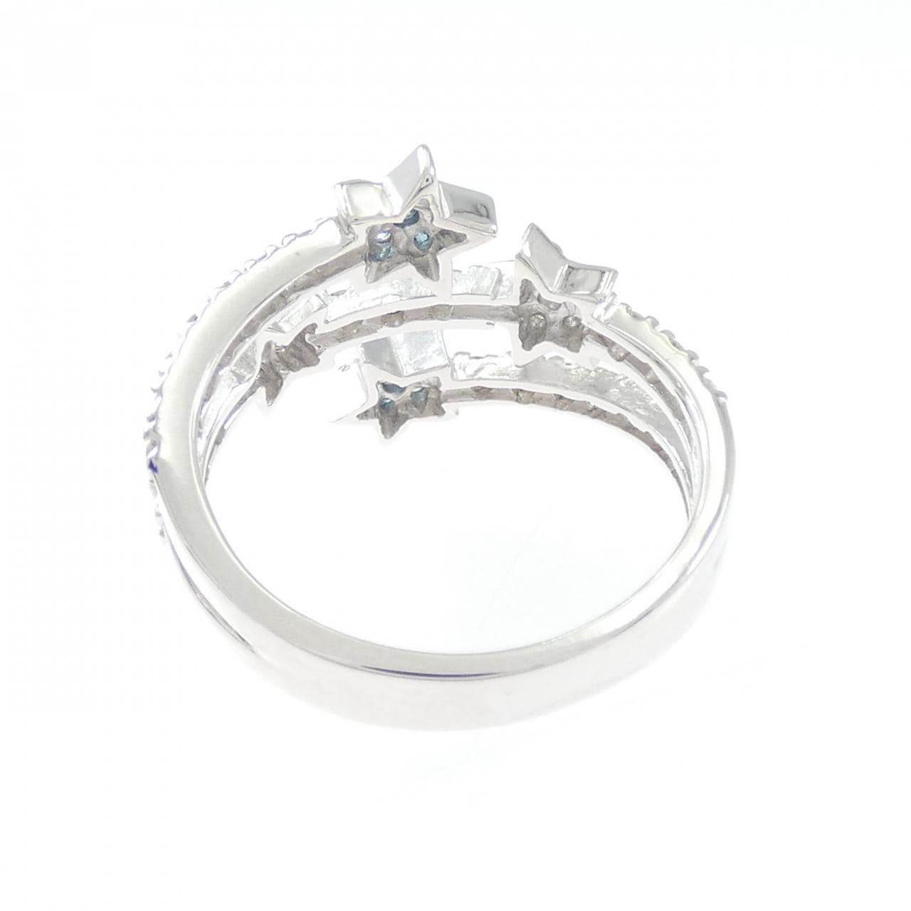 K18WG スター ダイヤモンド リング 0.09CT