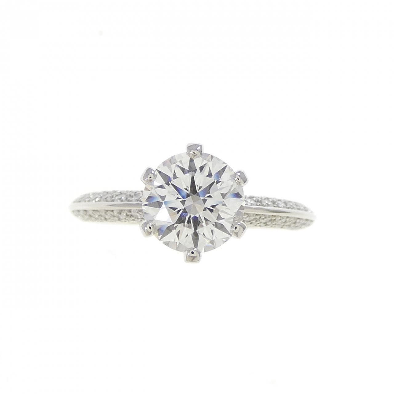 ティファニー パヴェ ティファニーセッティング リング 1.06CT F VS1 3EXT