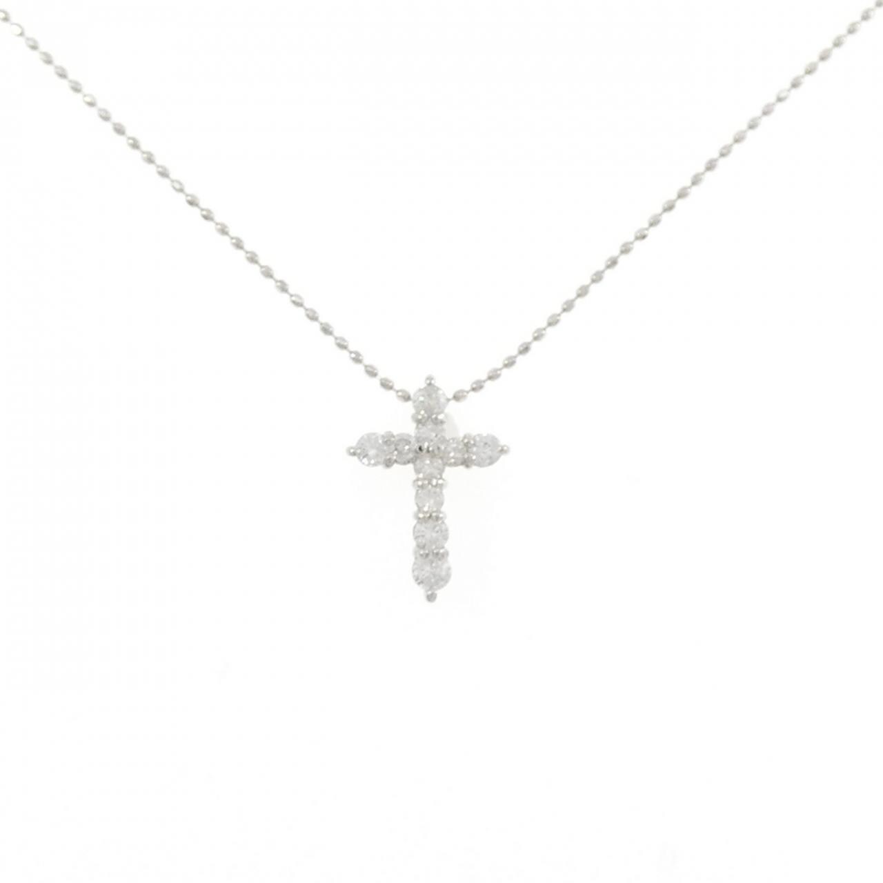 PT900/PT850 クロス ダイヤモンド ネックレス 0.30CT