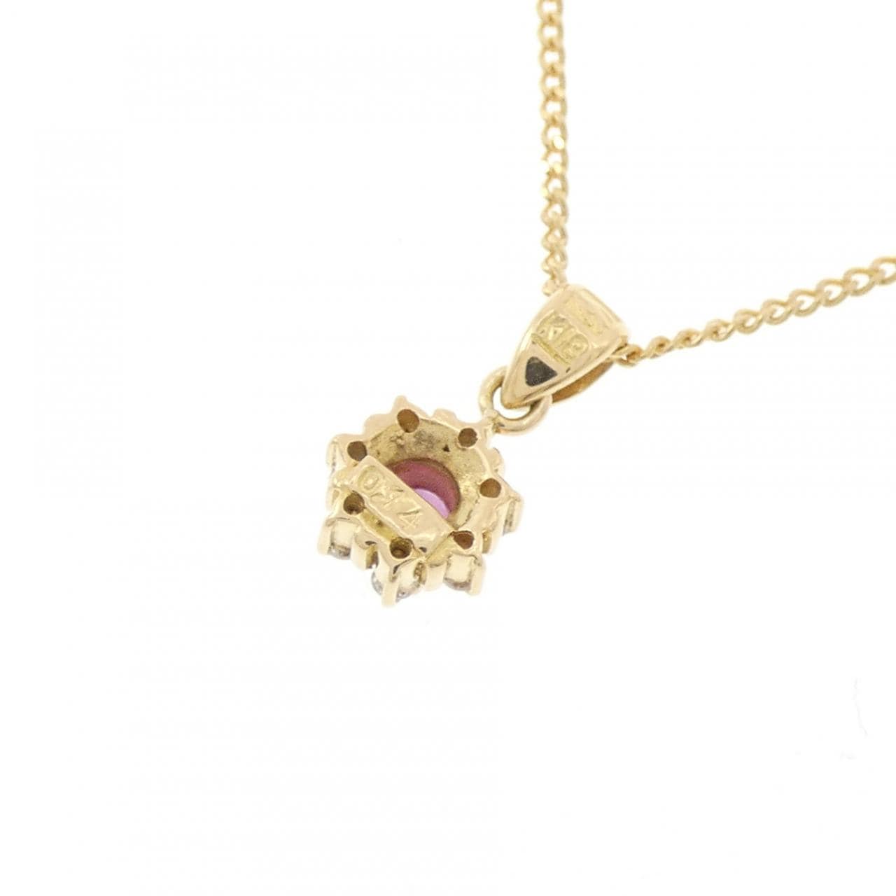 K18YG ルビー ネックレス 0.14CT